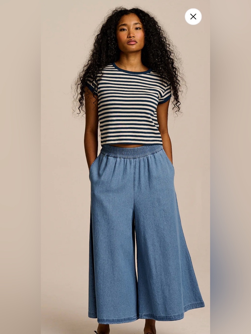 Lucy & Yak Light Blue Wide Leg Culottes